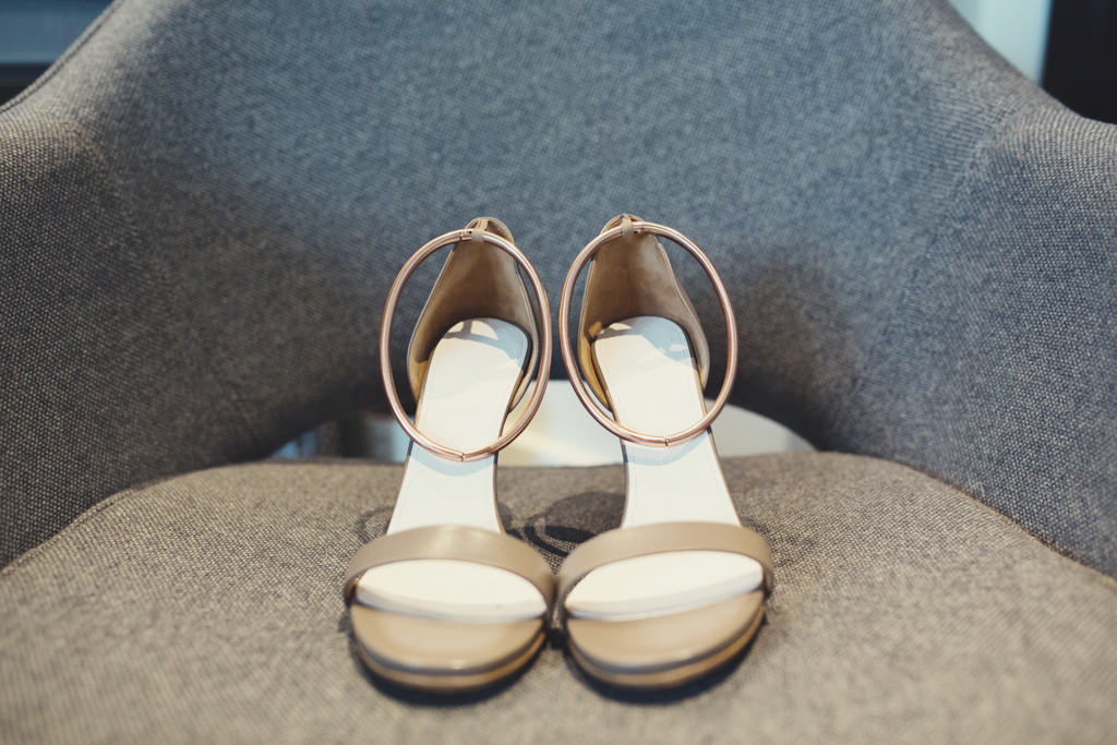 Nude sandals for bride