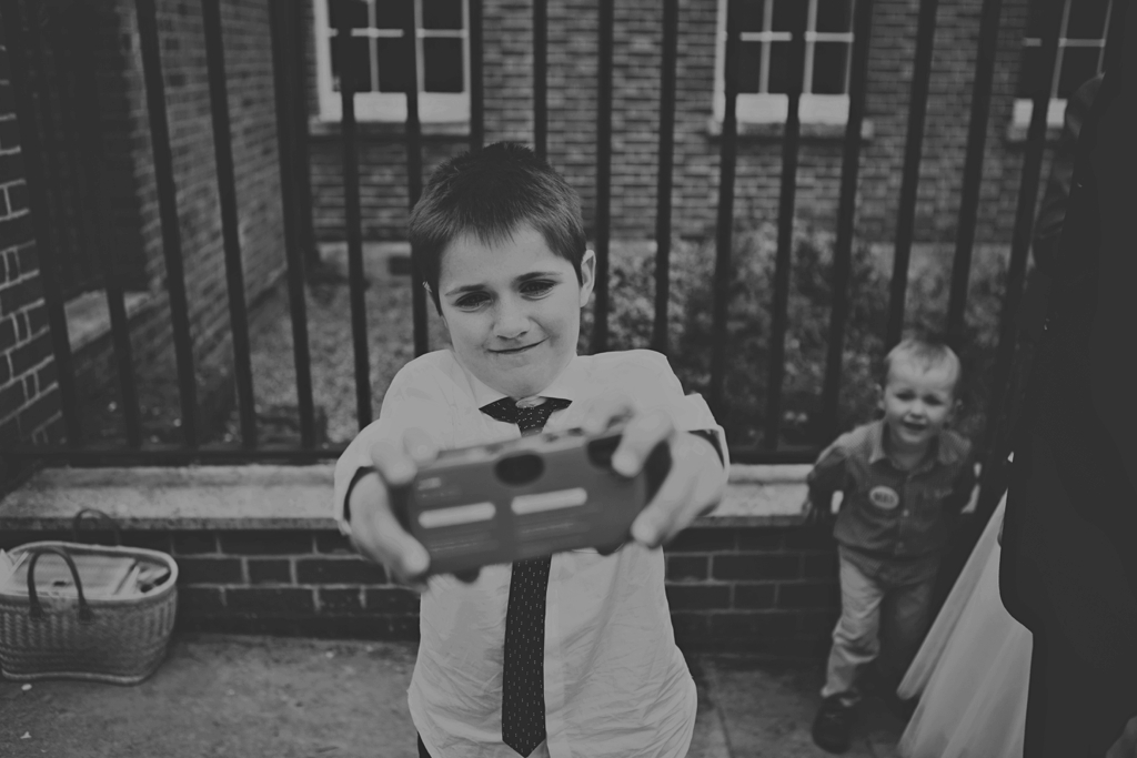 Alternative wedding photography little boys playing Portsmouth wedding 