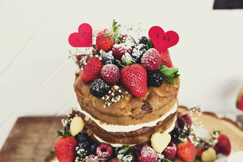 Home-made berry wedding cake Portsmouth 