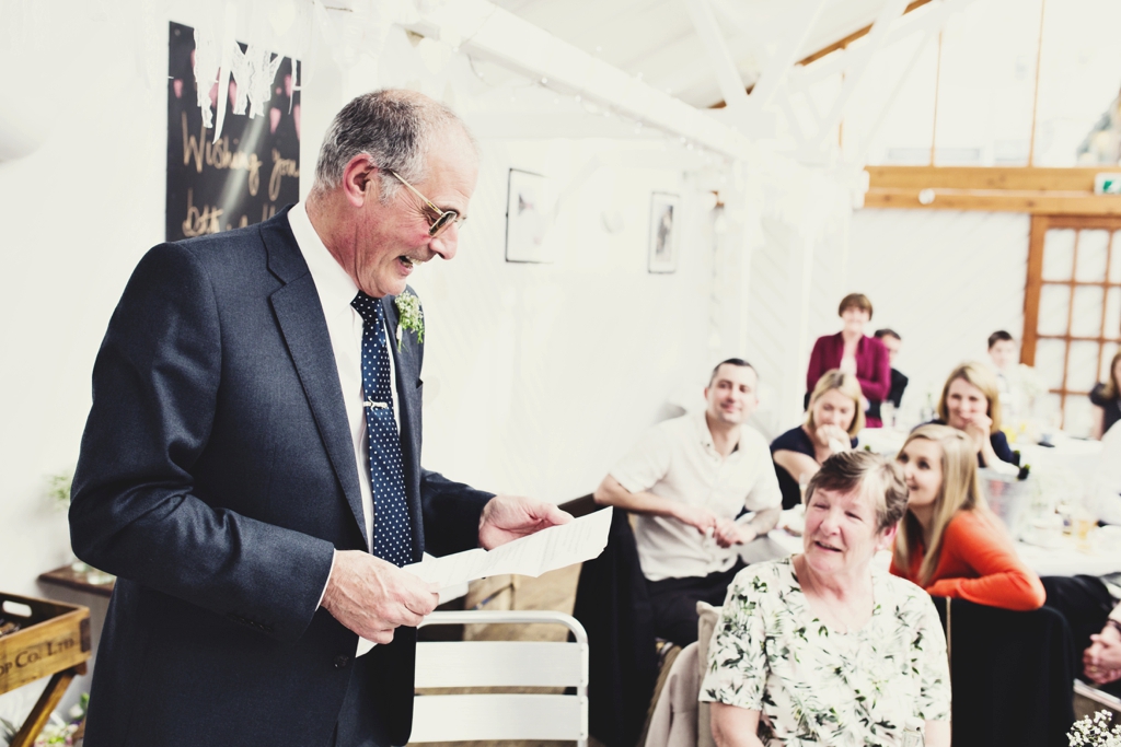 Father of the bride delivers speech Portsmouth wedding 