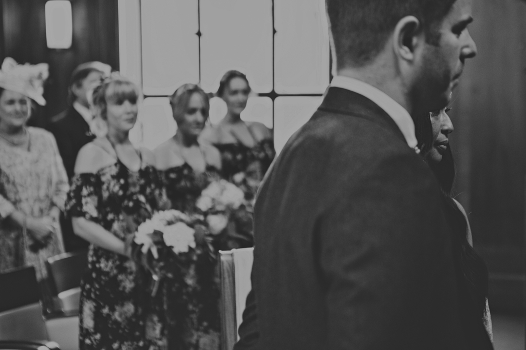 Bride and groom during a ceremony at a Stoke Newington Town Hall Wedding