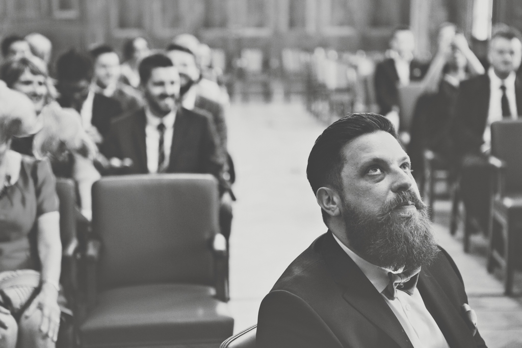 Bearded groom Hackney wedding