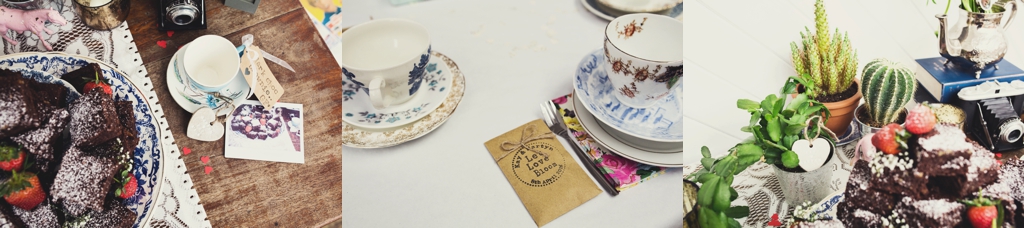 Home-made cake with vintage tea cup Rosie's Vineyard wedding venue 