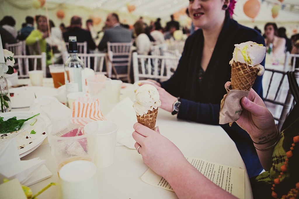 Two ice creams at Derby wedding