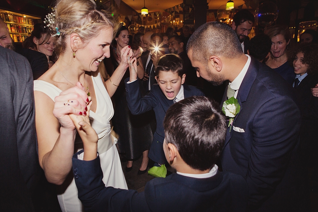 Fun dancing at Hoxley and Porter pub wedding London