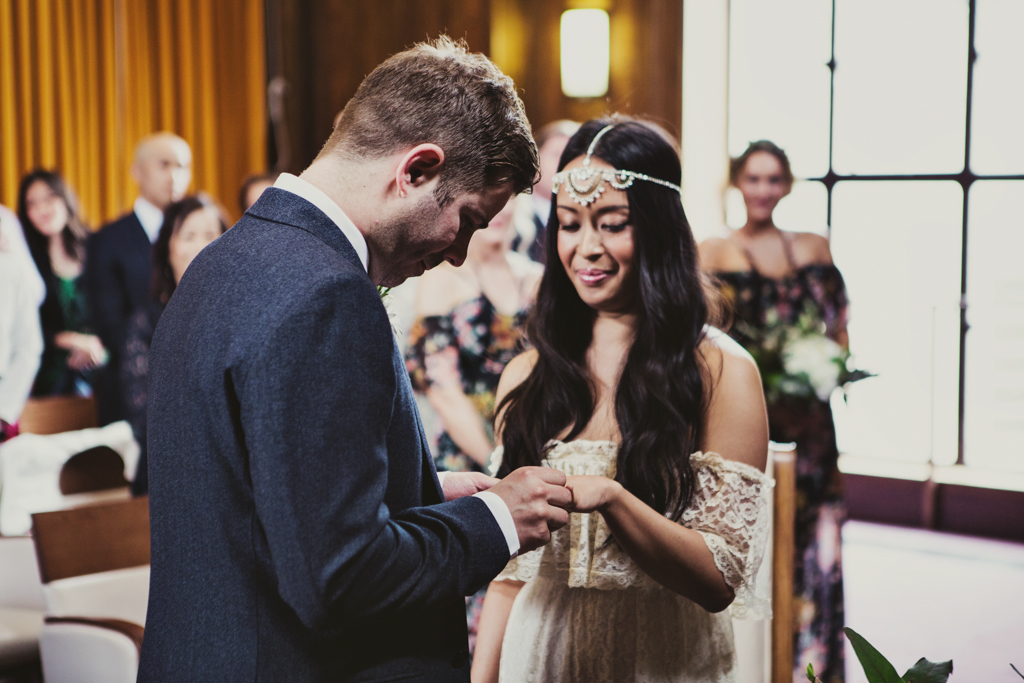 ring exchange at a stoke newington town hall wedding