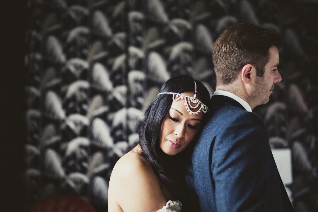 bride and groom portrait at The Roost Hackney