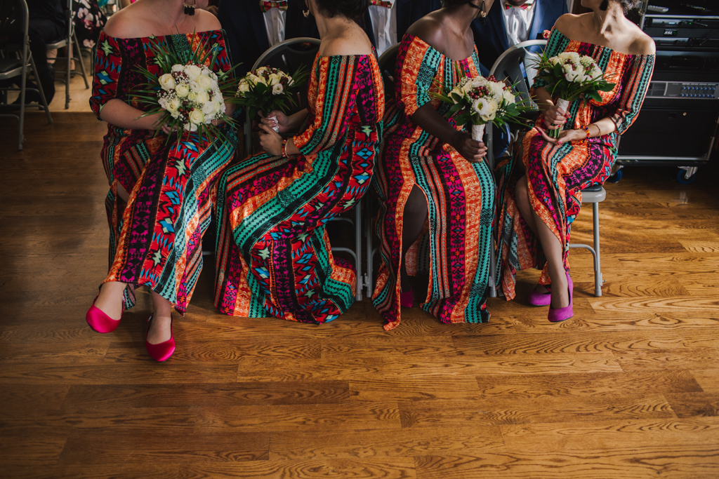 Bridesmaids waiting during wedding ceremony | Lisa Jane Photography | Modern London Wedding Photography