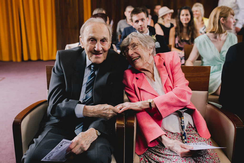 Grandparents during a Stoke Newington Town Hall Wedding | Lisa Jane Photography | Modern London Wedding Photography