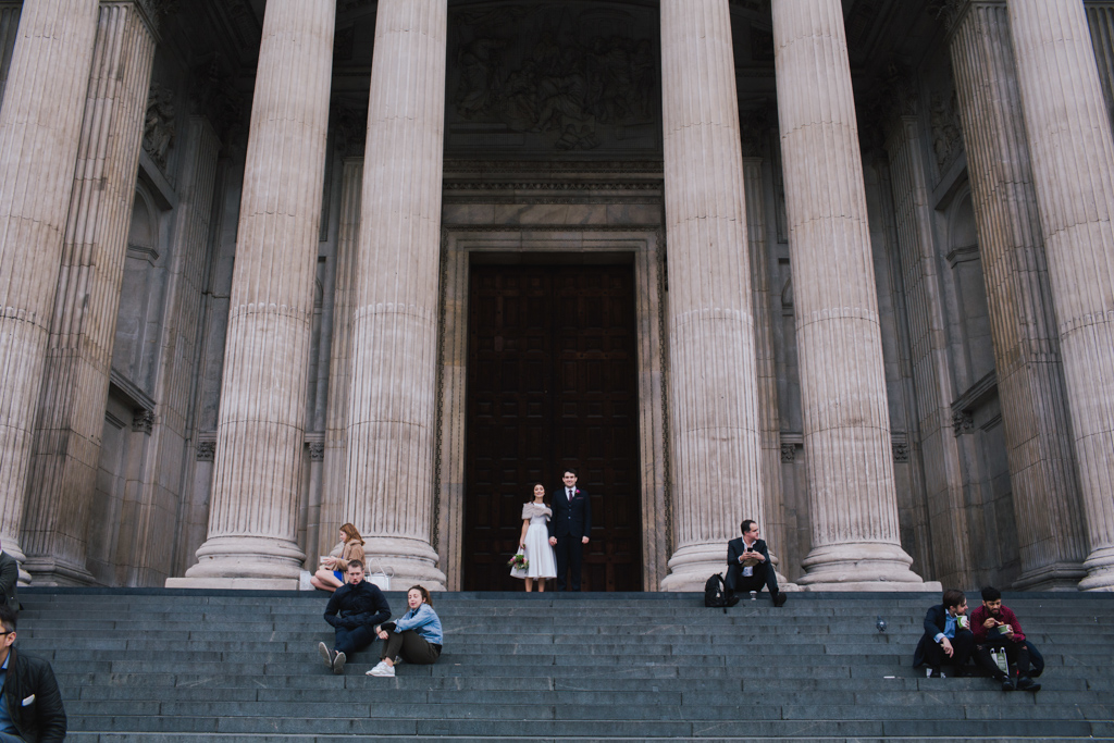 Bride & Groom outside St Pauls | St Pauls Wedding Photography