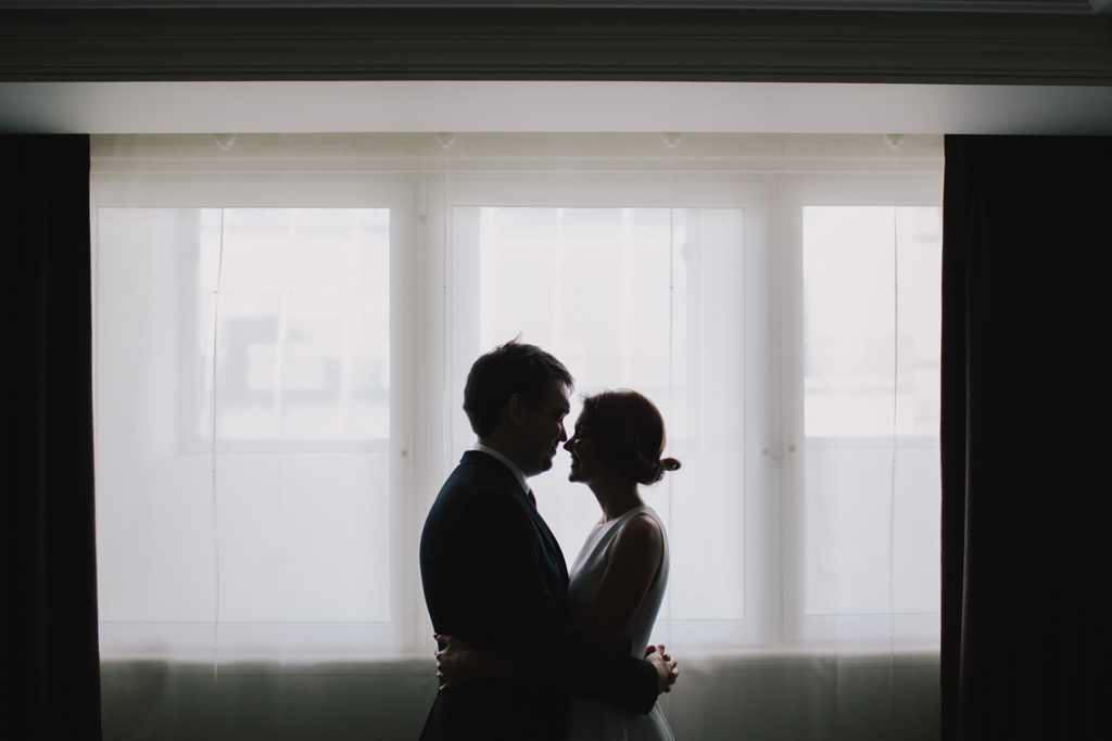 Bride & Groom taking a moment at Rosewood Hotel, London wedding