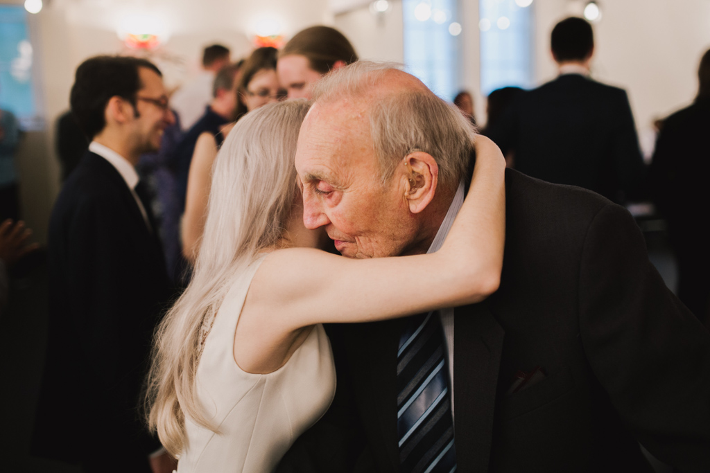 bride saying goodbye to grandad at Stoke Newington Wedding | Lisa Jane Photography | Modern London Wedding Photography