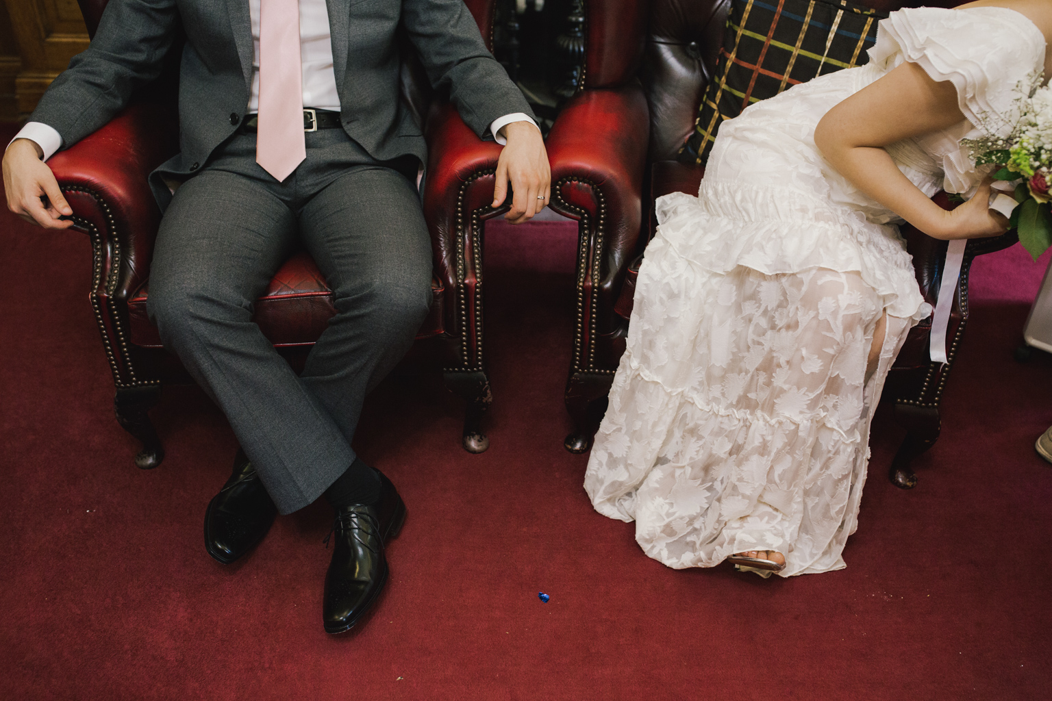 Bride and groom during their Islington Town Hall elopement